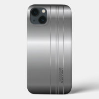 Hi Tech Metallic Silver Stripes 2 Design Case-Mate