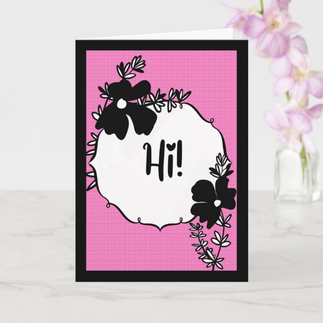 Hi There! – Bright Floral Hello Card (Orchid)