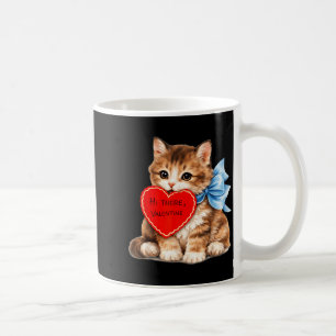 Hi There Valentine Cute Kitten Cat Love Design Coffee Mug