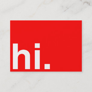HI Typography Red Modern Business Card