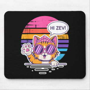 Hi Zev Funny Cat Princess Sunset Sungles Crown Mouse Pad