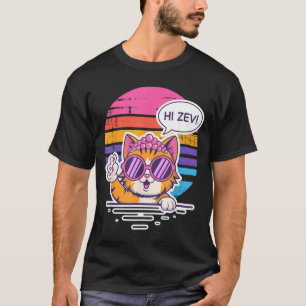 Hi Zev Funny Cat Princess Sunset Sungles Crown T-Shirt