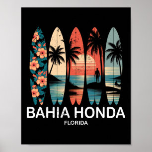 Hia Honda State Park Florida Surfboard Surfing Ret Poster