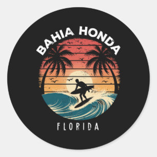 Hia Honda State Park Florida Surfboard Waves Beach Classic Round Sticker