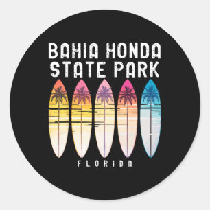 Hia Honda State Park Florida Surfboard Women Men Classic Round Sticker