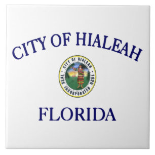 Hialeah city flag ceramic tile
