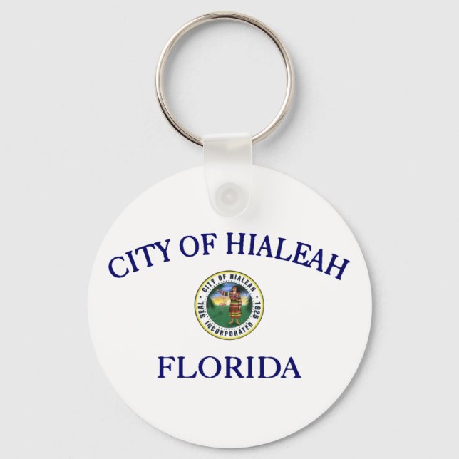 Hialeah (Florida) City flag Keychain (Front)