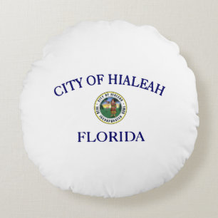 Hialeah (Florida) City flag Round Cushion