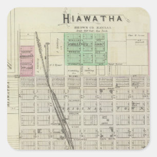 Hiawatha, Everest, Morrill, and Baker, Kansas Square Sticker