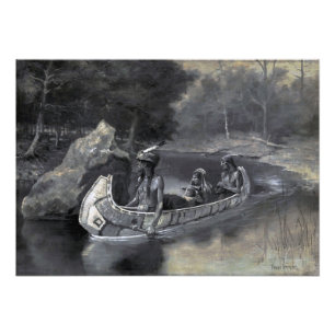 Hiawatha Indian Canoe Ojibwe or Iroquois Leader Photo Print