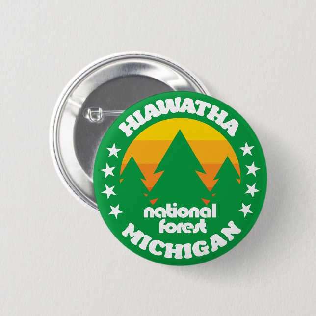 Hiawatha National Forest 6 Cm Round Badge (Front & Back)