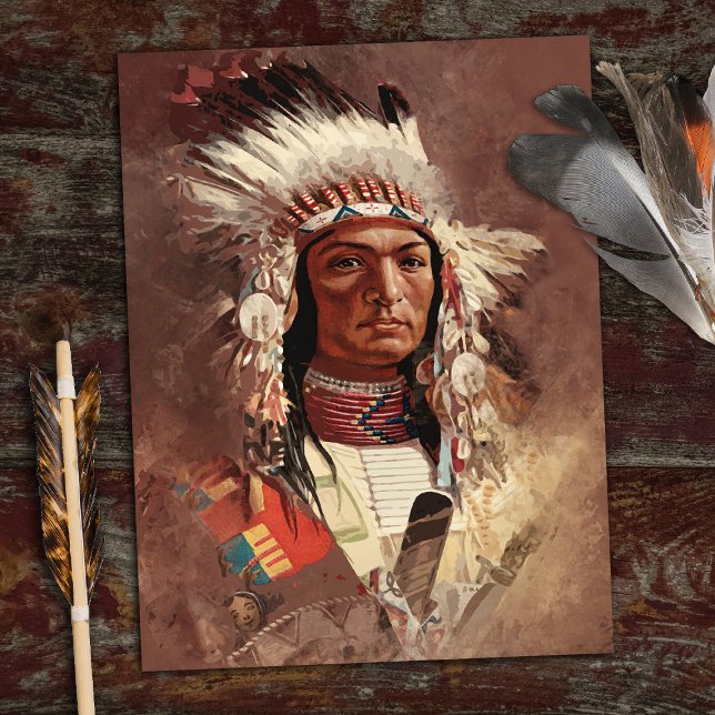 Hiawatha Native American Indian Chief Portrait Postcard (Creator Uploaded)