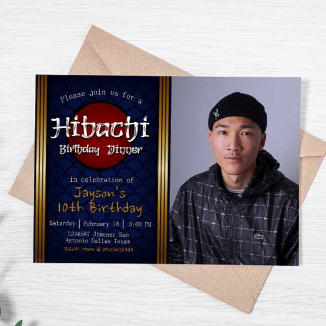 Hibachi Birthday Dinner with Photo Invitation (Creator Uploaded)