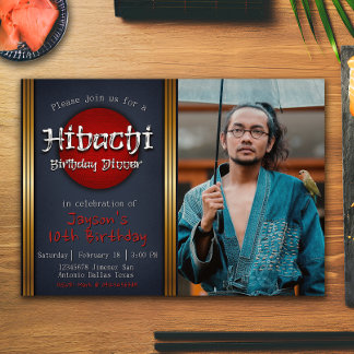 Hibachi Birthday Dinner with Picture Invitation
