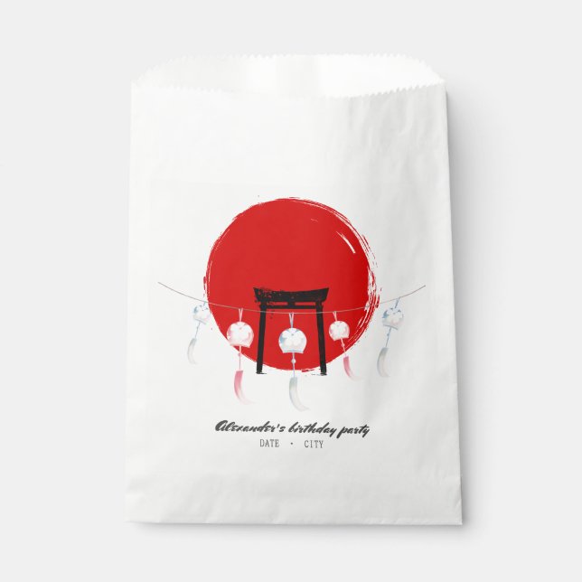 Hibachi Birthday Party Wind Chimes Furin Japanese Favour Bag (Front)