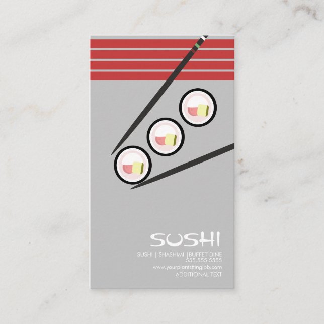 Hibachi Japan Asian Sushi Logo Business Card (Front)