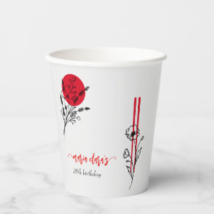 Hibachi Japanese BBQ Grill Chef Birthday Dinner Paper Cups