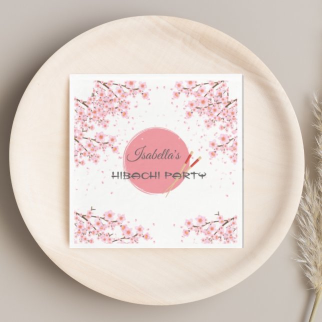 Hibachi Japanese Dinner Birthday Party  Napkin (Creator Uploaded)