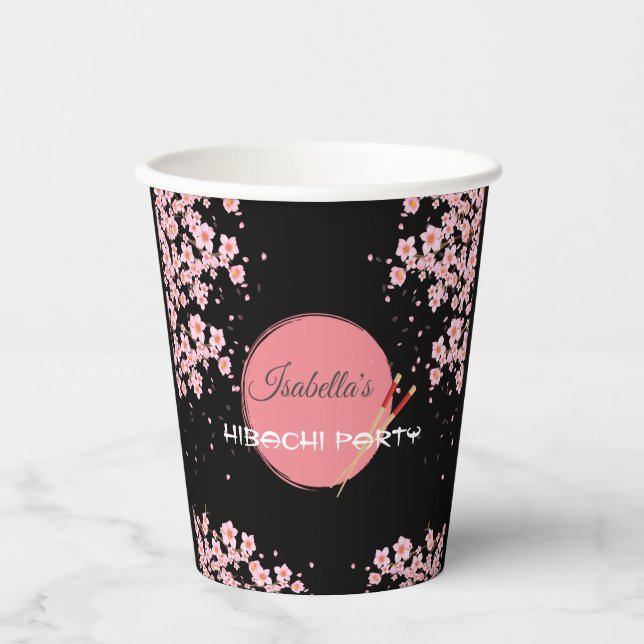 Hibachi Japanese Dinner Birthday Party  Paper Cups (Front)