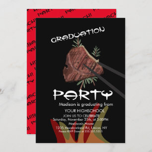 Hibachi Steak Japanese Restaurant  Graduation Invitation