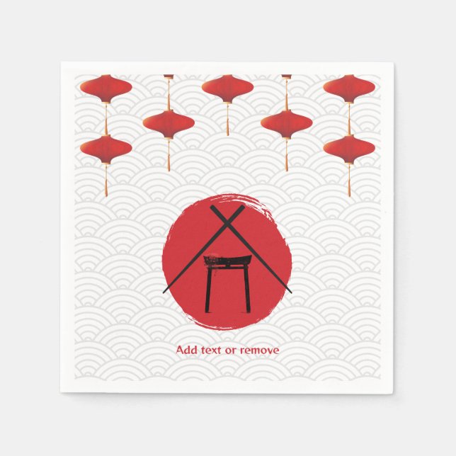 Hibachi Theme Birthday Party Private Chef Japanese Napkin (Front)