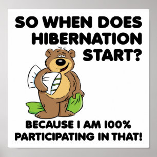Hibernation Funny Poster