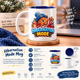 Hibernation Mode Cosy Winter Bear Two-Tone Coffee Mug
