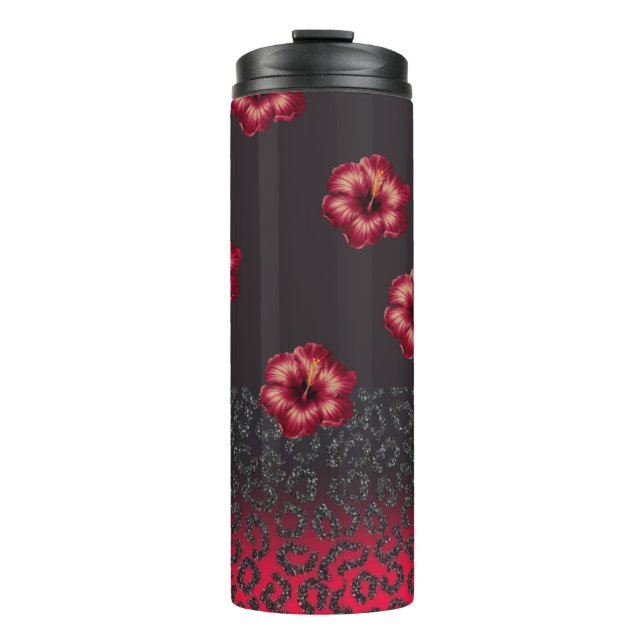 Hibicus animal print tumber thermal tumbler (Front)