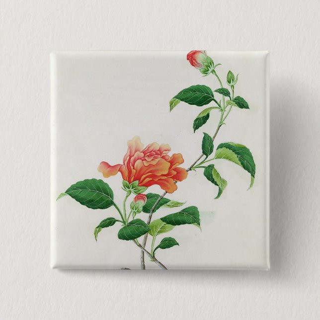 Hibiscus 15 Cm Square Badge (Front)