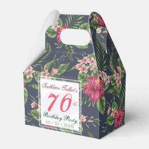 Hibiscus 70th Birthday Party Thank You Favour Box