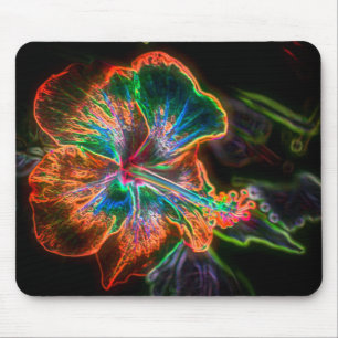 Hibiscus Abstract Flower Art Mouse Pad