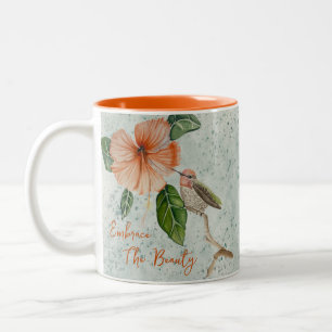 Hibiscus and Bird Embrace The Beauty Floral Mug