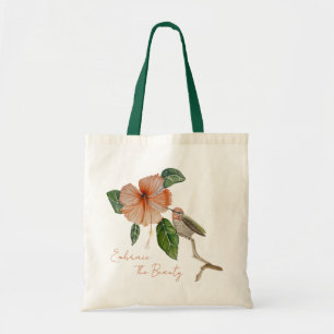 Hibiscus and Bird Embrace The Beauty Tote Bag