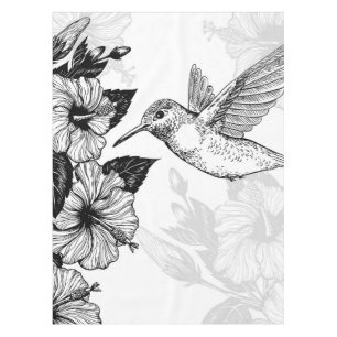 Hibiscus and hummingbird tablecloth