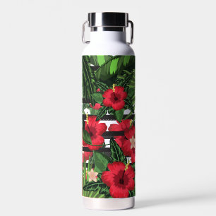 Hibiscus and Palms Water Bottle