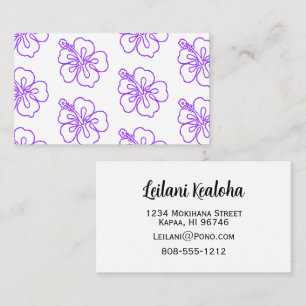 Hibiscus batik pattern pono vibes tropical business card