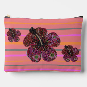 Hibiscus Beads Mosaic Hor. Stripes Accessory Bag