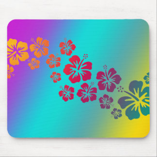 hibiscus blooms | coloured background mouse pad