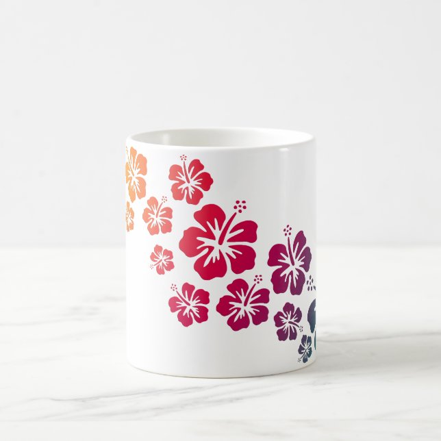 hibiscus blooms coloured coffee mug (Center)