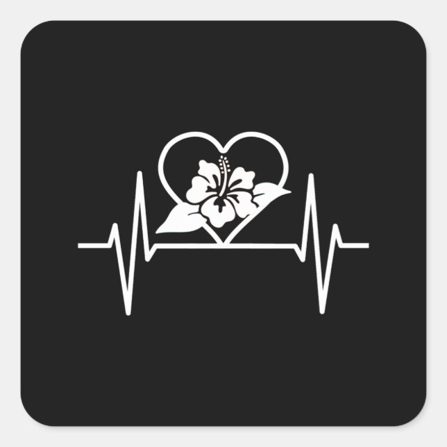 Hibiscus Blossom Flowers Square Sticker (Front)
