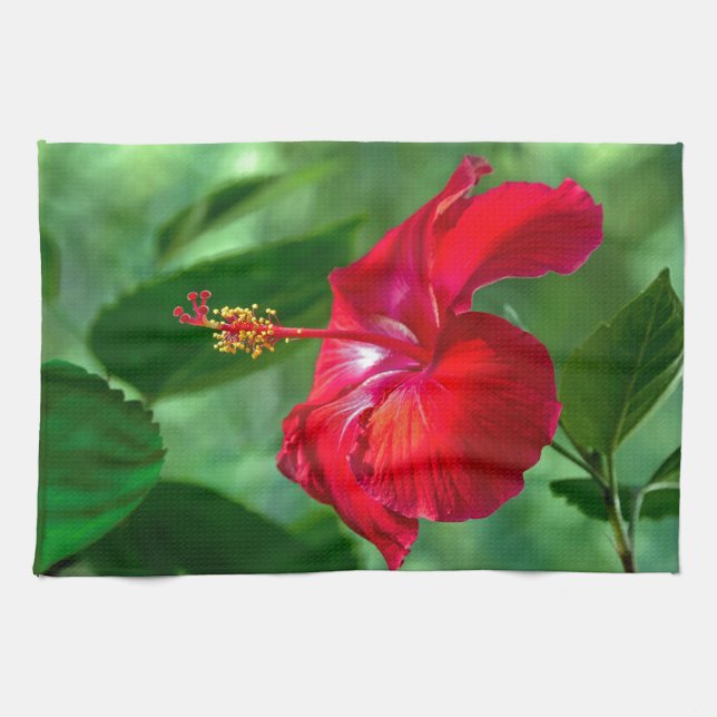 Hibiscus Blossom Tea Towel (Horizontal)