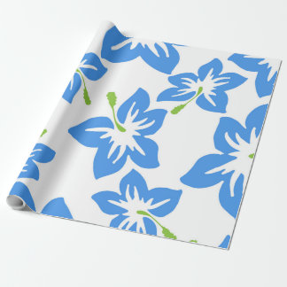 Hibiscus Blue Flower Floral Cute Wrapping Paper