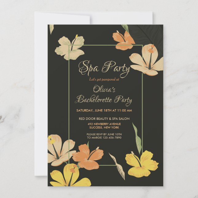 Hibiscus by Night Invitation (Front)