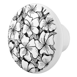 Hibiscus Ceramic Knob