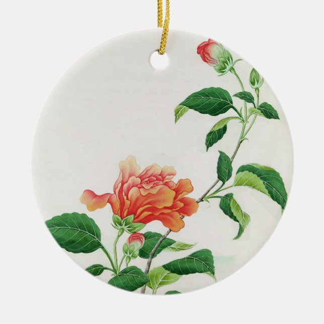Hibiscus Ceramic Ornament (Front)