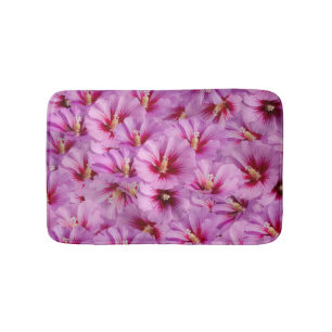 Hibiscus - Chinese Rose Flower Pattern Bath Mat