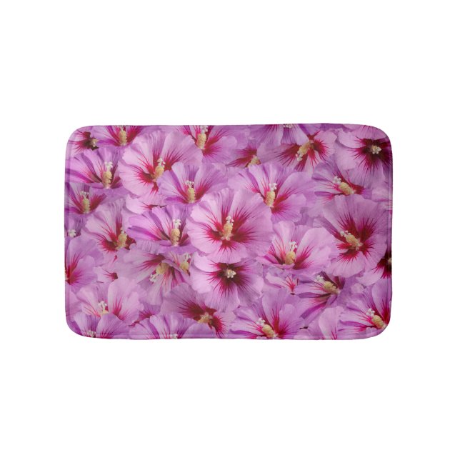 Hibiscus - Chinese Rose Flower Pattern Bath Mat (Front)