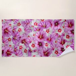 Hibiscus - Chinese Rose Flower Pattern Beach Towel