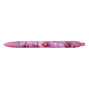 Hibiscus - Chinese Rose Flower Pattern Black Ink Pen