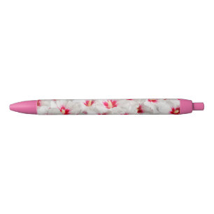 Hibiscus - Chinese Rose Flower Pattern Black Ink Pen